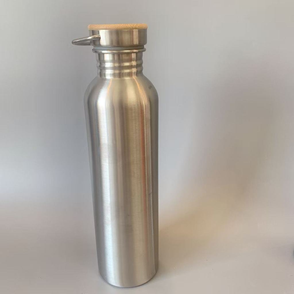 Sports Water Bottle With Bamboo Or Steel Lid For Summer Refreshing Drinks