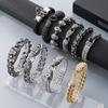 Ювелирные изделия серии Rock с бриллиантами и ретро-элементом змеи, властный браслет из нержавеющей стали с головой змеи для мужчин