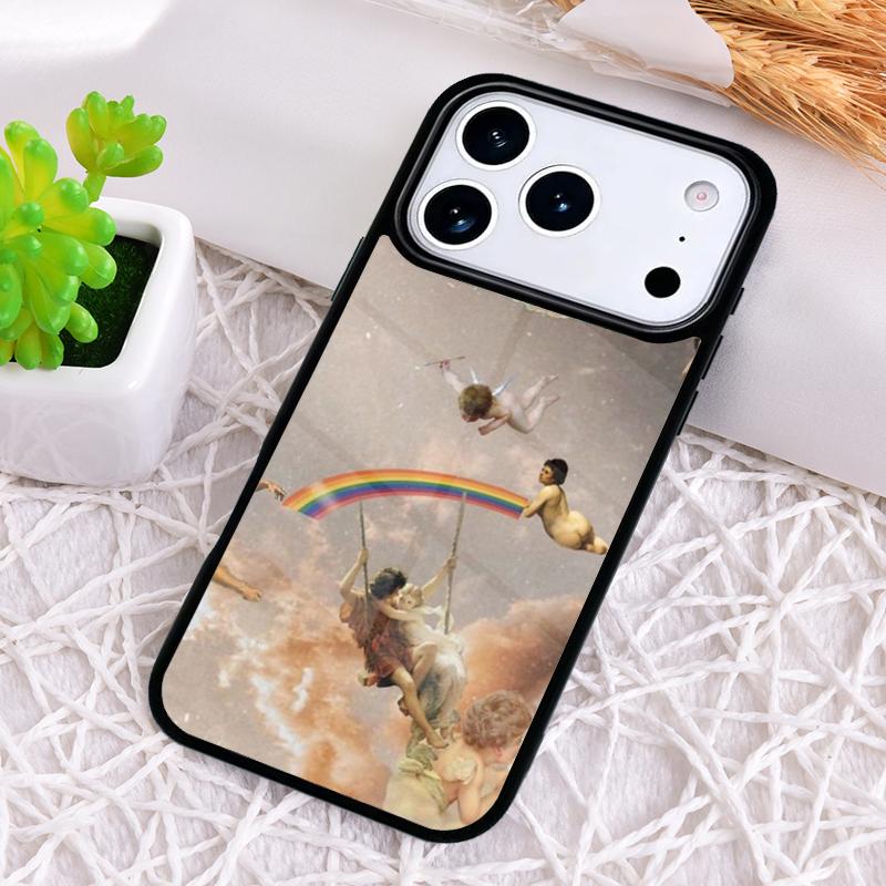 Винтажная картина Райский Ангел Ударопрочный Чехол для Телефона для iPhone 17 Air 16e 15 11 12 14 13 Pro Max Чехол Coque