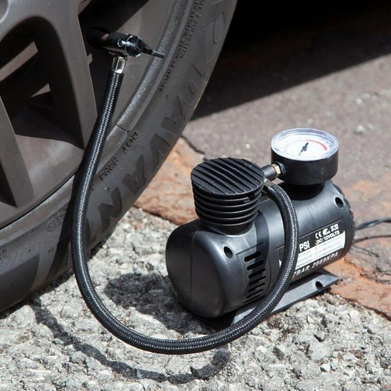 1pcs Tire Inflator, Portable Air Compressor, Tire Air Pump, for Car Motorcycle Bike, Tire Inflator with Pressure Gauge
