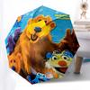 Bear, BlueThemed Automatic Opening and Closing umbrella 8 Ribs, Suitable for Leisure and Going Out, Outdoor Accessory, Gothic Style, Fashi