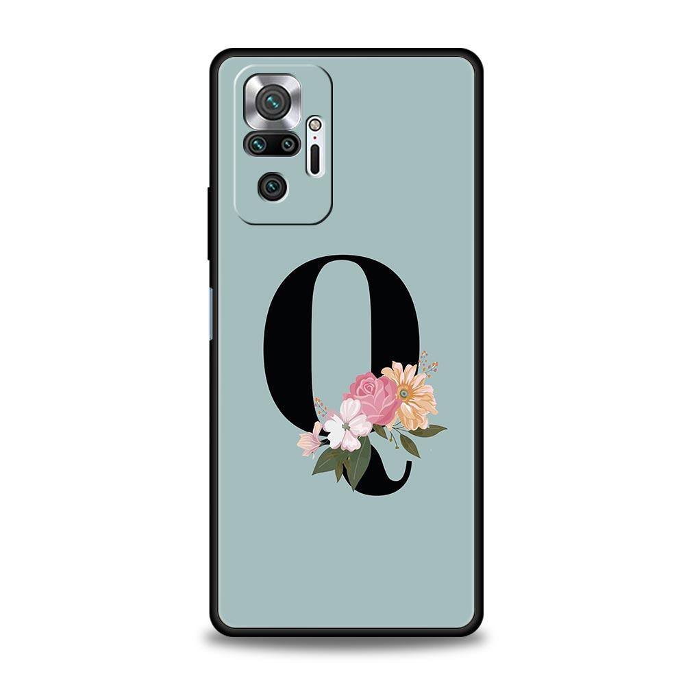Чехол для телефона с цветочными буквами S для Xiaomi Redmi Note 13 12 5G 9S 9 8 10 11 Pro 4G 9T 13C 12C 10C 9C 9A 7 Pro, мягкий силиконовый чехол