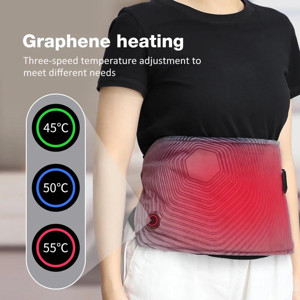 Graphene Warming Waist Belt Electric Heating Pad Hot Compress Shoulder Leg Lumbar Belt Back Waist Support All-round Warm