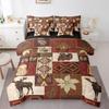 Erosebridal Rustic Farmhouse Comforter Set 7 Pcs Queen,Retro Cabin Lodge Down Comforter,Hunting Bear Deer Bed in a Bag,Country Maple Leaves