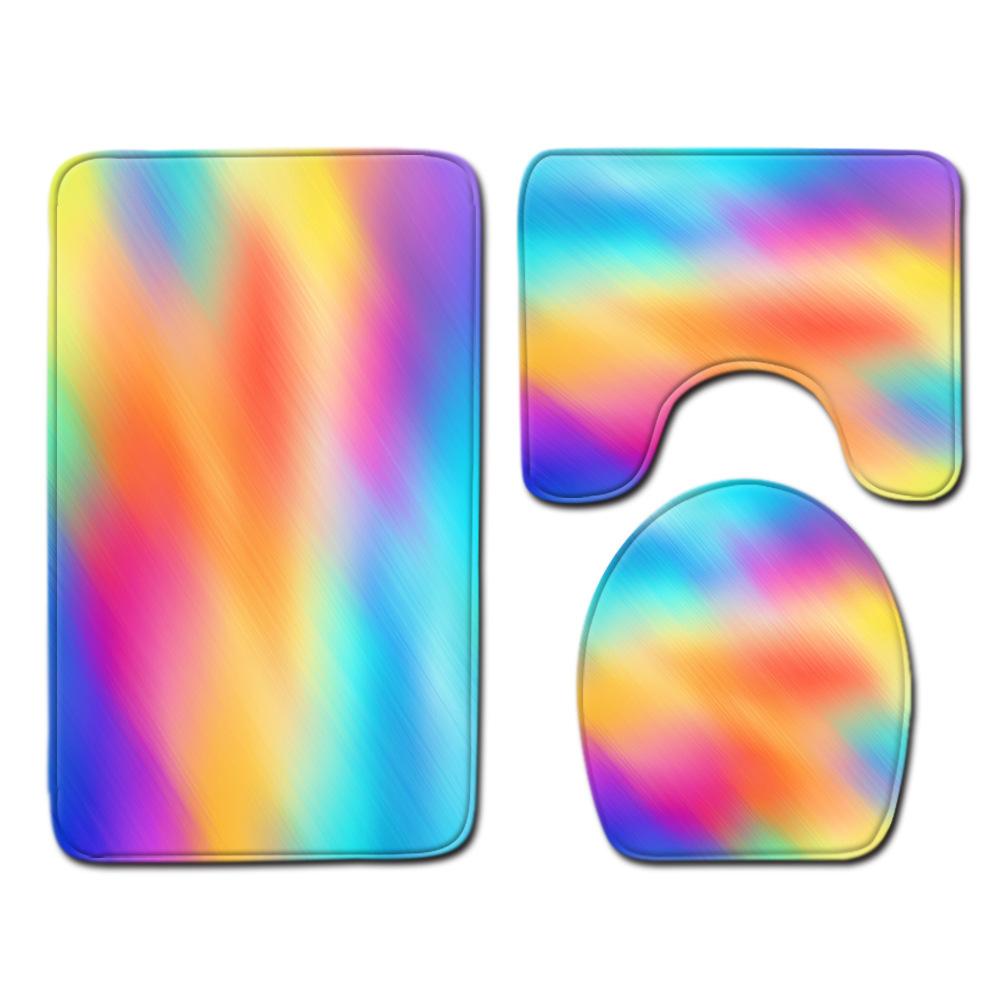 Gradual Change Pattern Toilet Floor Mat Three-Piece Bathroom Three-Piece Carpet Door Mat