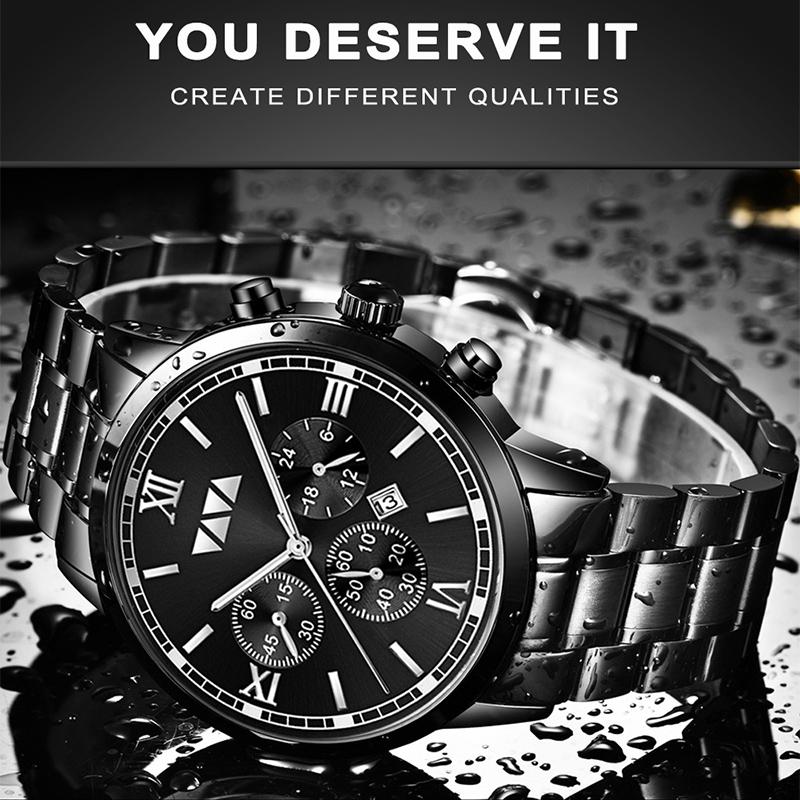 VA VA VOOM 2022 New Fashion Mens Watches with Stainless Steel Top Brand Luxury Sports Chronograph Quartz Watch Men Relogio Masculino