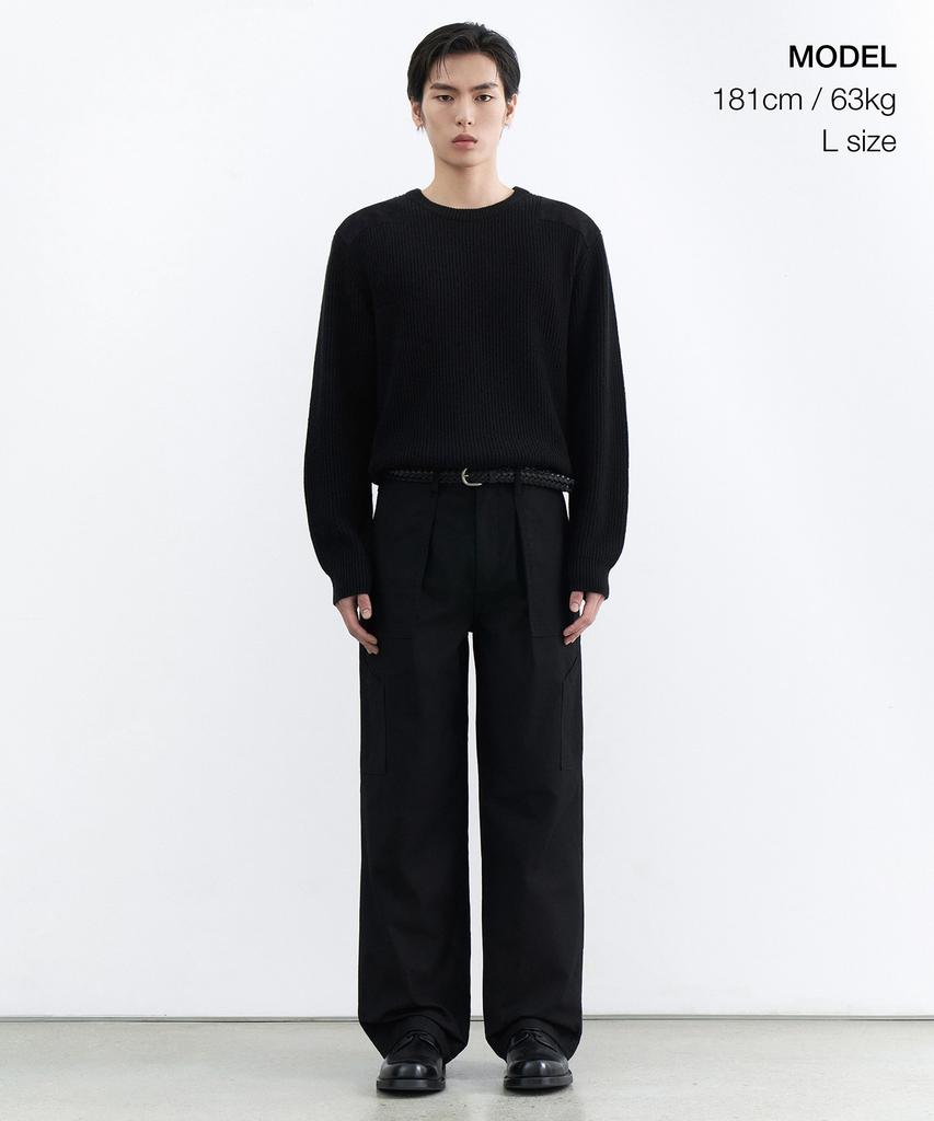 MUSINSA STANDARD Ribbed Commando Knit [Black]