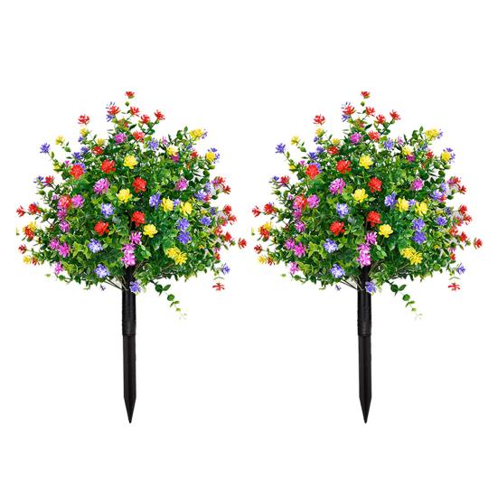 Искусственные топиарные шарообразные деревья, устойчивые к ультрафиолетовому излучению, искусственные растения с цветами, искусственные зеленые кустарники с шипами для украшения крыльца в помещении