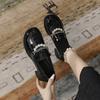 Thick Heel Real Small Leather Shoes Pearl Mary Jane Women'S Shoes Round Head Soft Girl With Skirt One Pedal Lazy Shoes