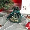 Christmas Velvet Apple Candy Gift Bags Xmas Party Cookies Favors Packaging Bags Kids Present Exquisite Drawstring Bags Red Green