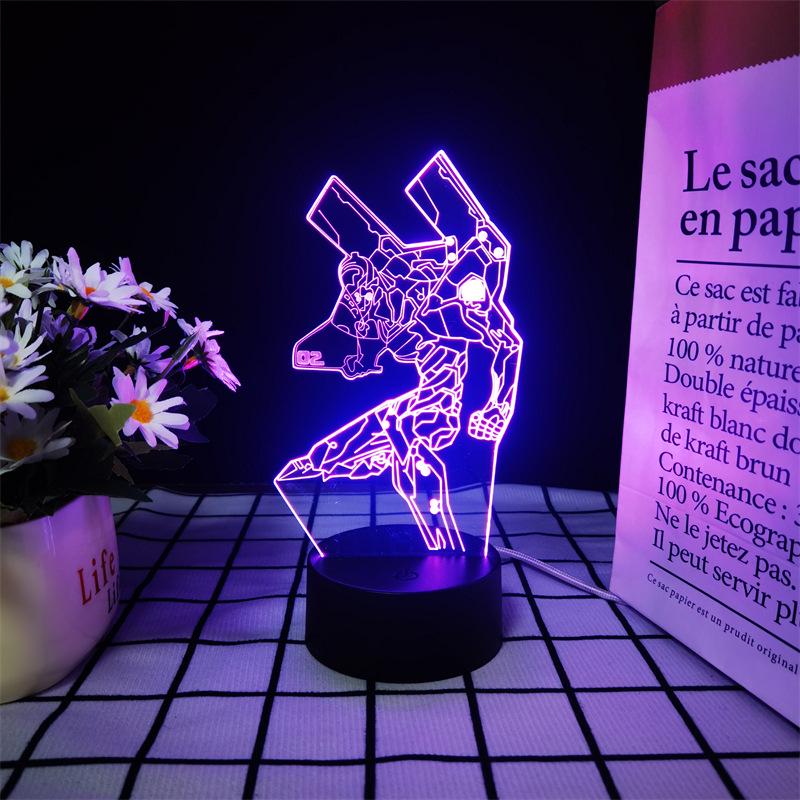 Светодиодный ночник Neon Genesis Evangelion: Цветная сенсорная 3D акриловая фигурка с дистанционным управлением