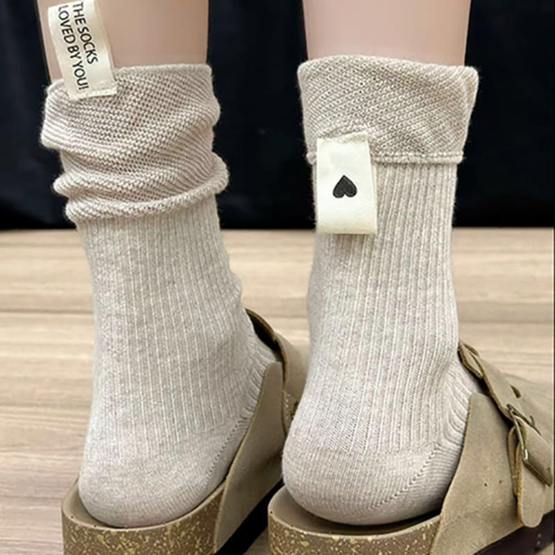 ANGEL SOCKS 1316 Носки с сердечком Свободная посадка Задняя петля Белый Модный бренд Повседневные Школьная форма Студенческие Женские носки
