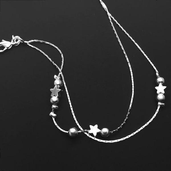 Шикарный короткий двухслойный браслет-цепочка для женщин, браслет-цепочка на щиколотке, регулируемая длина, украшения для ног