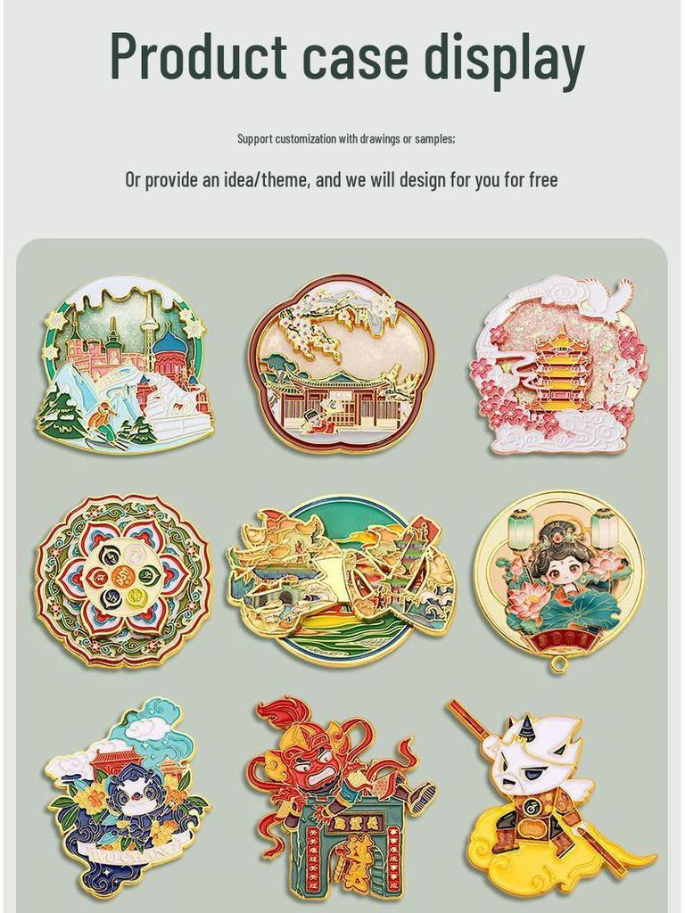 Yellow Crane Tower 3D Quicksand Magnet: Exquisite City Souvenir