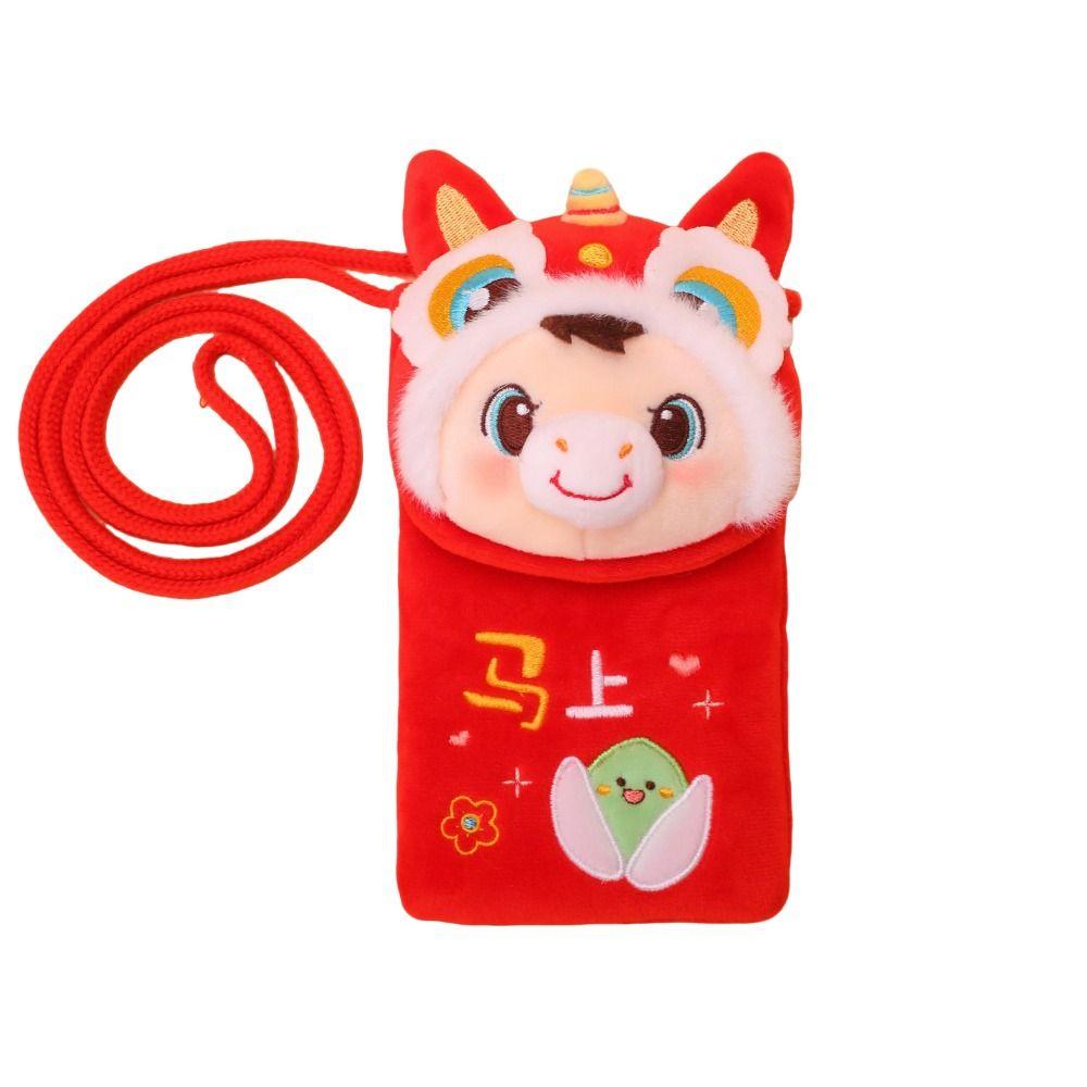 PP Cotton Red Envelopes Chinese Style New Year Blessing Lucky Horse Crossbody Bag Lucky New Year Red Packets Year of The Horse