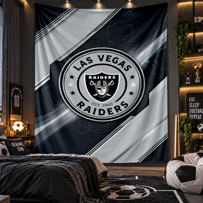 Wall Hanging Tapestry Las Vegas Raiders Print Cloth for Living Room Bedroom Home Decor