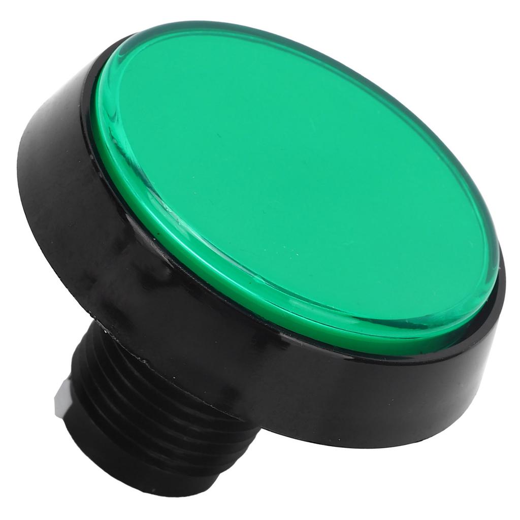 60mm Big Round Flat Button with LED Light 3?Foot Switch for Crane Machine Game ConsoleGreen