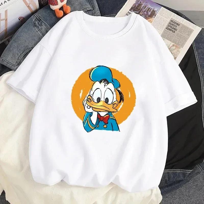 Cute Mouse Graphic Women Tshirt Cartoon Printed Short Sleeve Tee Shirt Funny Duck T Shirts Summer Streetwear Y2k Clothes Tops