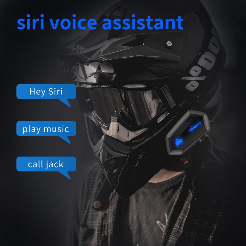 Motorcycle Blue-tooth Headset Helmets Blue-tooth Intercom Earphone With Noise-Cancellation Support Waterproof Interphone