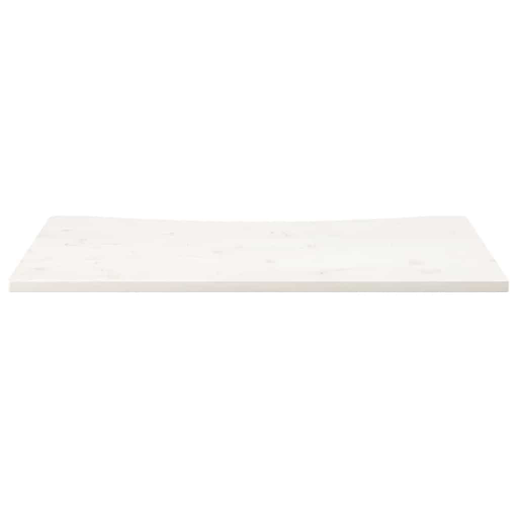 Blat Biurka, Biały, 100X50X2,5 Cm, Lite Drewno Sosnowe
