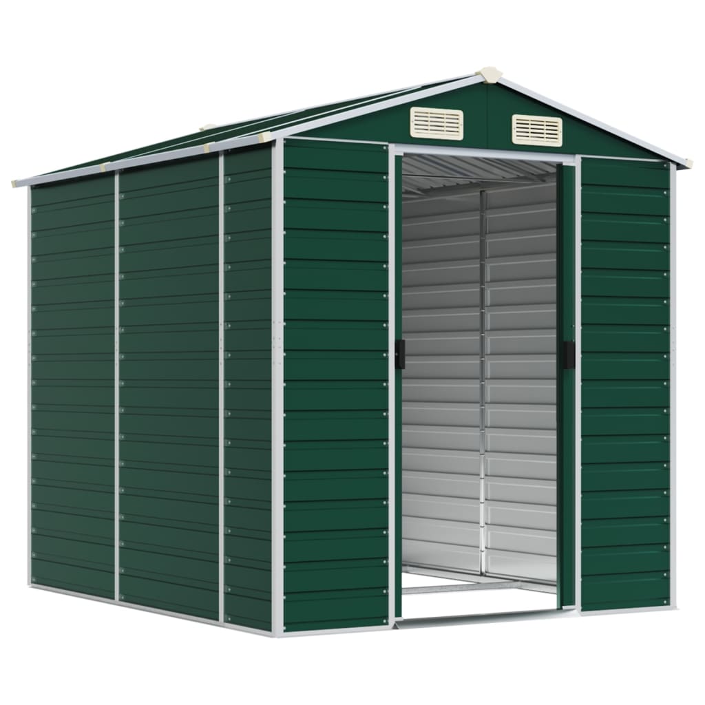Garden Shed Green 191 x 215 x 198 cm Galvanized Steel