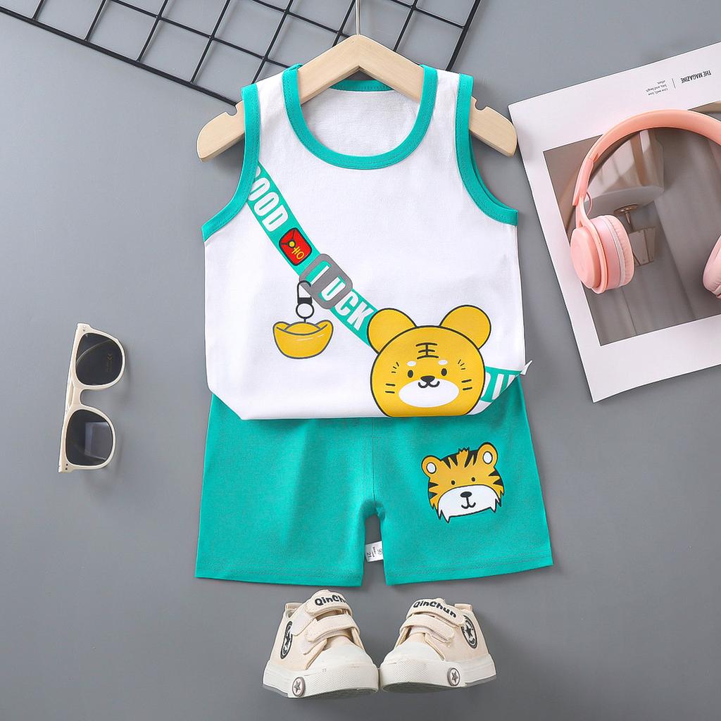 Children's Cotton Vest Set Summer Leisure Set for Boys and Girls
