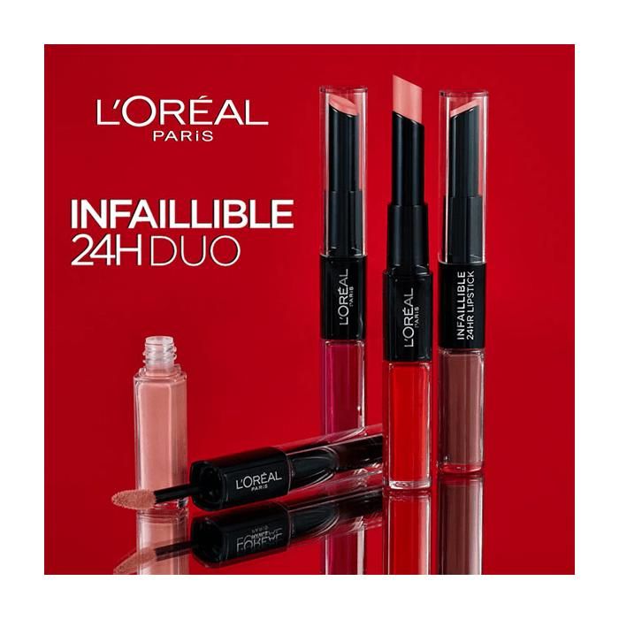 Rouge à Lèvres - L'OREAL PARIS - Infaillible Duo 24H - Couleur Rouge - Teinte 506 - Waterproof