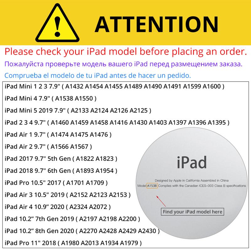 Чехол для iPad Air 1, 2, 3, 5, 6, 11 дюймов, Mini 3, 5, смарт-чехол из искусственной кожи с подставкой, 9,7 дюйма, 2017, 2018, 5-е, 6-е поколение, Funda Coque