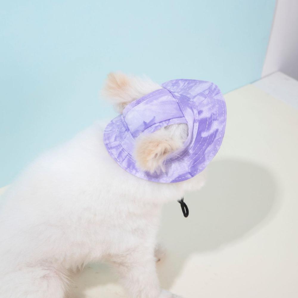 Pet Hat with Ear Holes Summer Outdoor Cute Dog Cat Hat Colorful Adjustable Baseball Cap for Small Medium Dogs Cats Pet Supplies