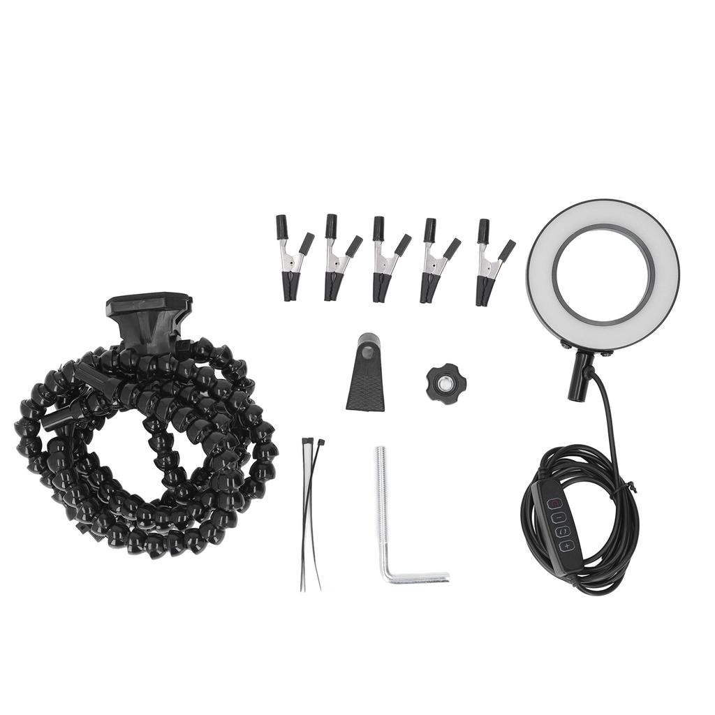 Рука помощи при пайке 5 челюстей 3X USB лупа ABS гибкие ручки свет паяльная станция черный