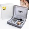Цифровой слуховой аппарат Nikon Сделано для легкой и умеренной потери слуха Легкая замена батареи Чехол для переноски Гарантия Внутриушные аппараты, Nikon/Essilor NEF-M100S, Япония,