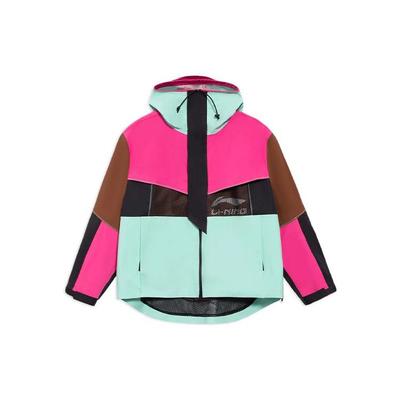 Li Ning Color Block свободная повседневная спортивная куртка с капюшоном мужская куртка розовая AFDS249-1