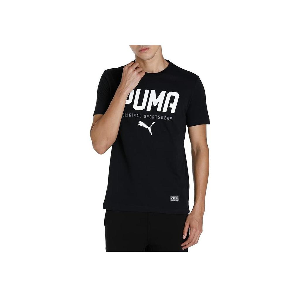 Puma Printed Round Neck Short Sleeve T-Shirt Men Tops Black 593029-01