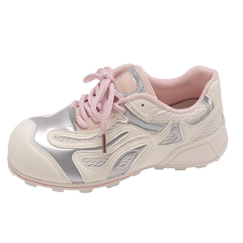 Женские весенние новые удобные универсальные повседневные сетчатые туфли на плоской подошве в стиле колледжа, кеды