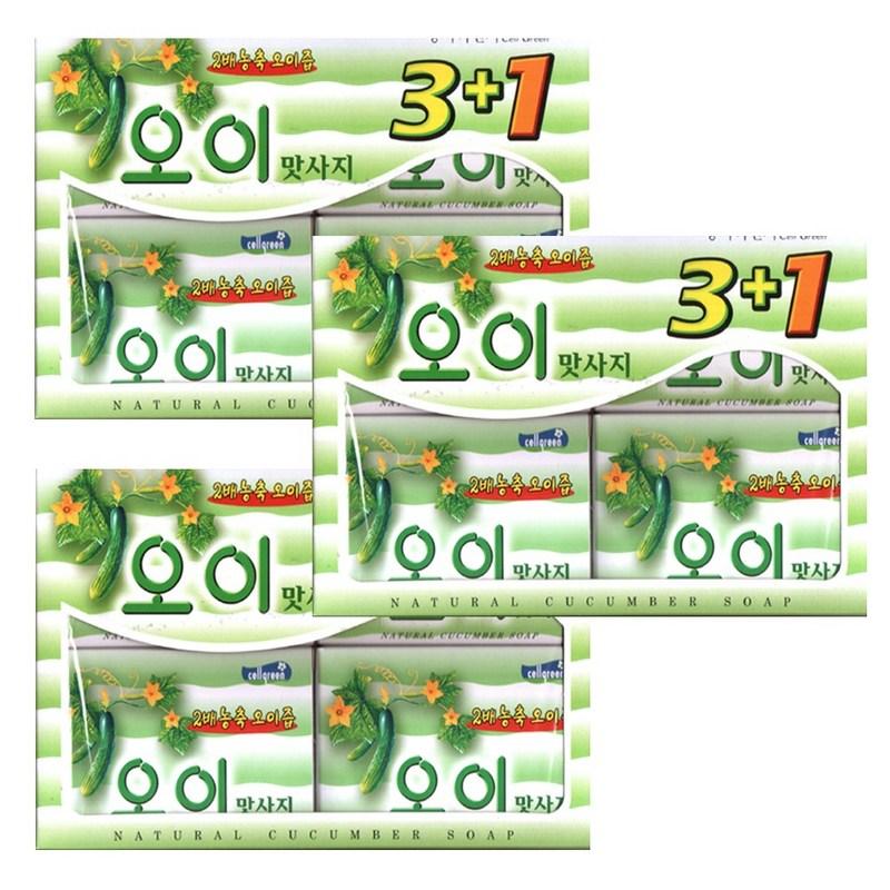 Dongseo C&G Cucumber Massage Soap 100g, 12 pcs