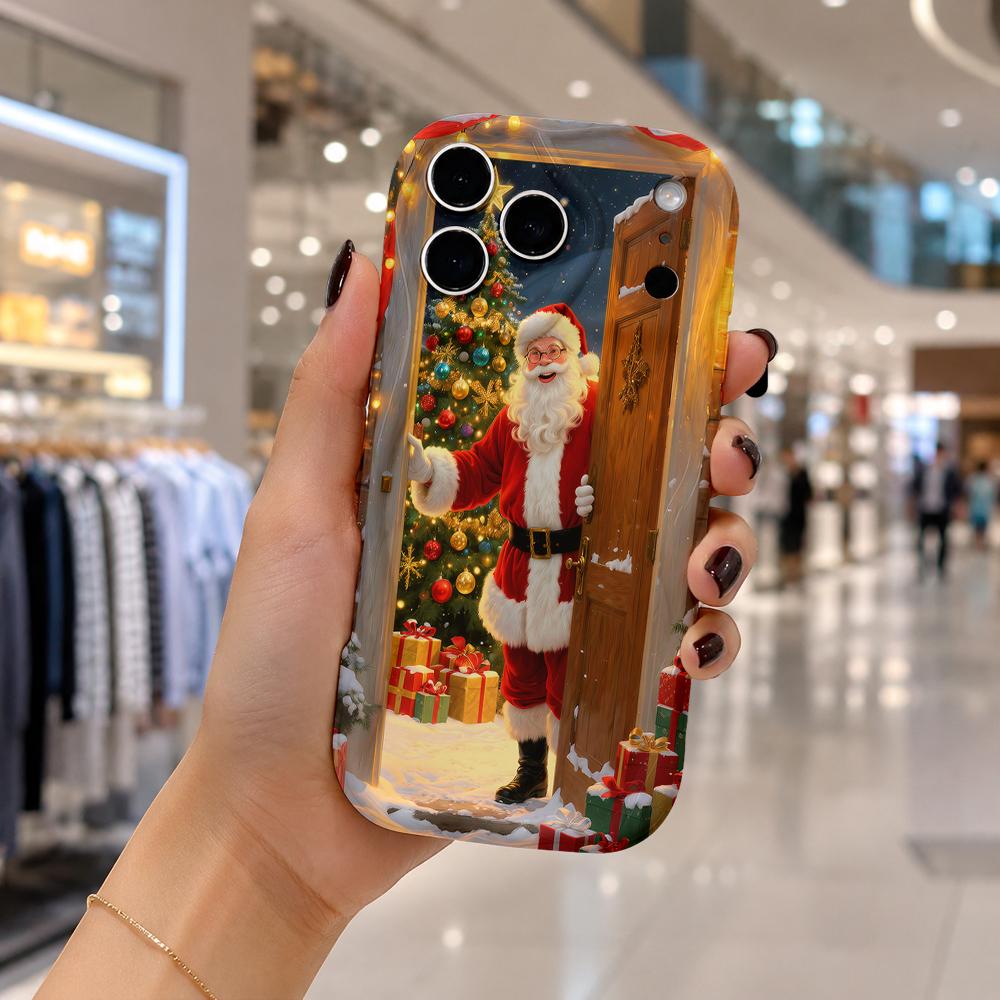 Festive Xmas Holiday Pattern Phone Shell For iPhone 16 15 14 13 12 Pro Max, Christmas Gift For Women Men