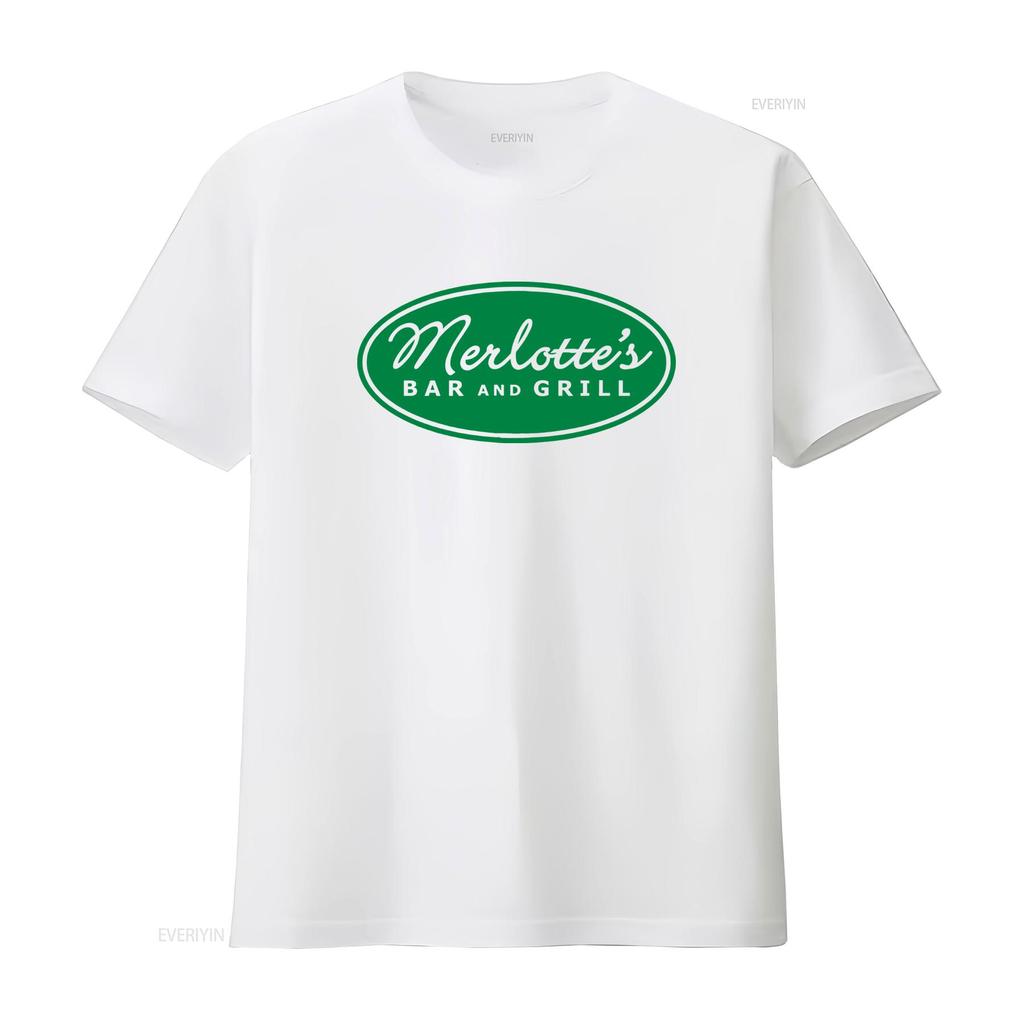 Juniors True Blood TV Show Series Merlottes Bar and Grill Print White Cosplay T Shirt vintage Washed streetwear Stretched