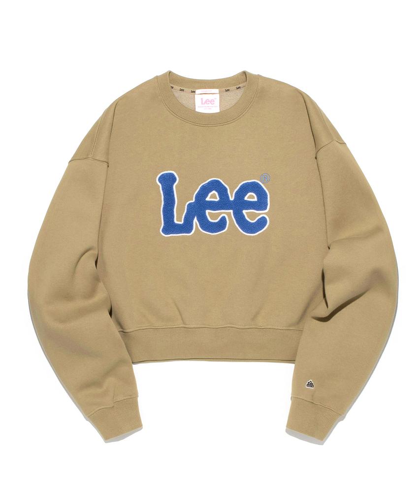 LEE Women Big Twitch Boucle Crop Fleece Sweatshirt Beige