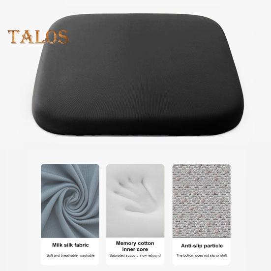 Подушка для сиденья из пеноматериала с эффектом памяти и завязками, медленный отскок, нескользящий моющийся чехол Fours Seasons, эластичный квадратный коврик для сидения в автомобиль, домашний офис