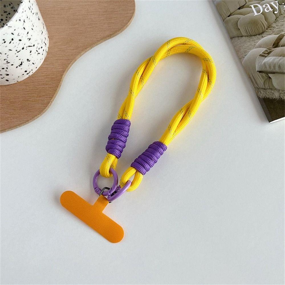 with Patch Mobile Phone Lanyard Braided Phone Hanging Chain Phone Wrist Strap Mobile Case