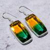 Bi-Color Tourmaline Gemstone Handmade 925 Sterling Silver Earring 2.01" U8B00