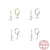 S925 Sterling Silver Zircon Glossy Earrings Earrings Plus Pendant Triple Perforated Zircon Fashion Earrings