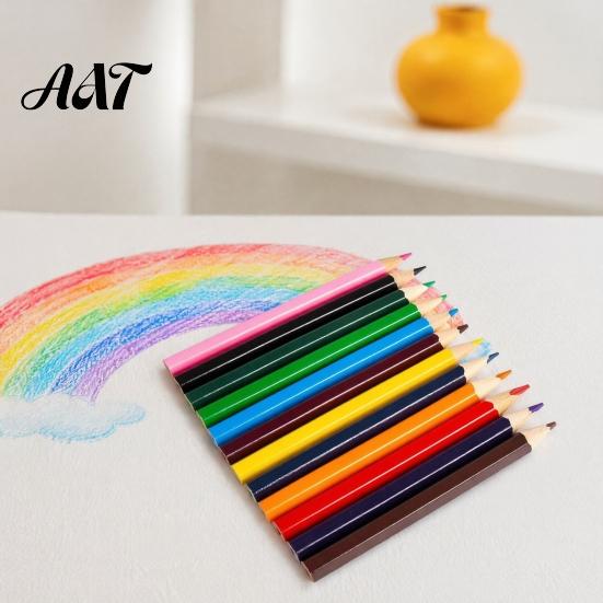 Sketching Pencils for Kindergarten 12PCS Colored Set, with Smooth Wood Barrel, Vibrant Colors Wooden Drawing Set Painting Tools, Coloring Book And Art