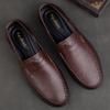 Fashionable New Men's Leather Casual Shoes with Soft Soles Comfortable Driving Shoes Versatile Simple Commuting Men's Work Shoes