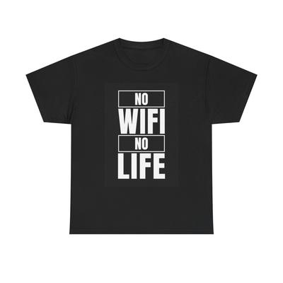 Нет Wi-Fi Нет Жизни Смешная Футболка Комедийные Шутки Юмор Компьютеры Унисекс Плотный Хлопок