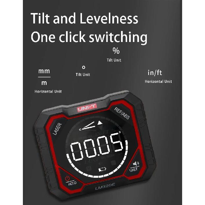 UNI-T LM320D LM320E LM320F Digital Inclinometer Angle Gauge Laser Line Tilt Levelness Meter Relative/Absolute Measurement