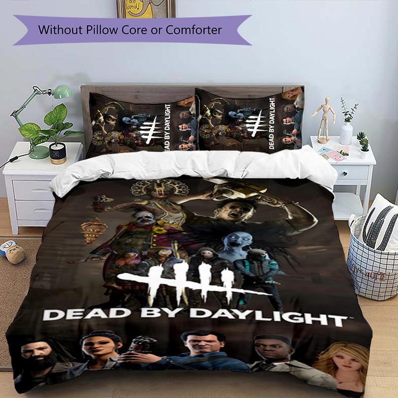 Dead by Daylight 3pcs Bedding Set Duvet Cover Closure Includes 1 Duvet Cover & 2 Pillowcases for All Seasons Bedroom Home Dorm Decor