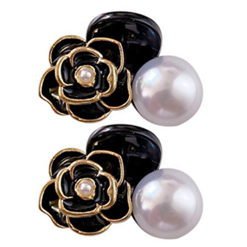 Mini Small Hair Claws Clip Camellia Flower Imitation Pearl Elegant Hairpins for Women Girls Bangs Clip Hairclip Hair Accessories