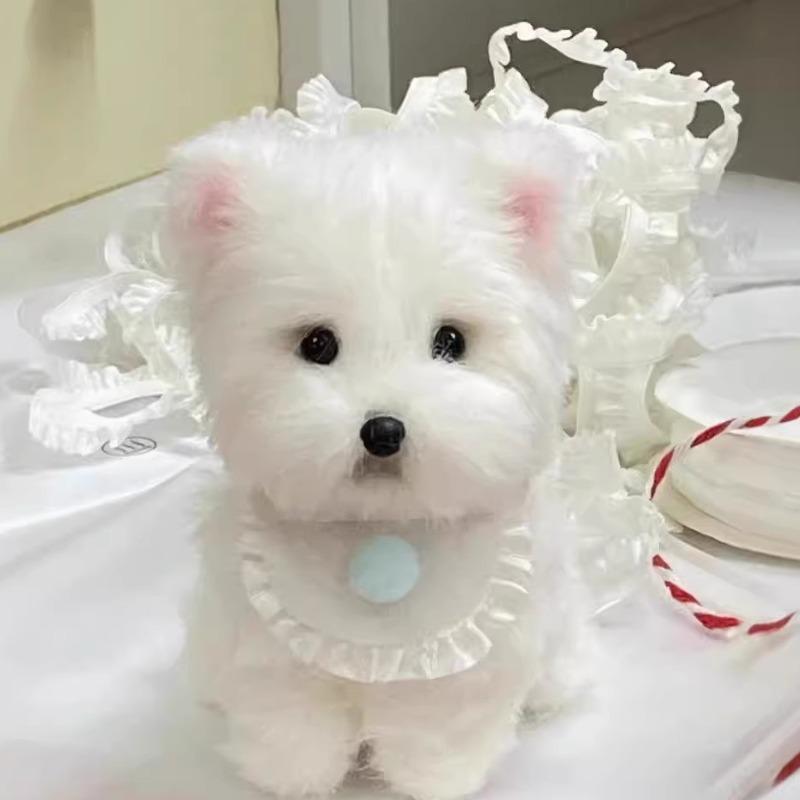 Подарок на день рождения для девушки/любителя собак, Реалистичный плюшевый щенок с роскошным мехом, Собака из скрученной синельной проволоки ручной работы