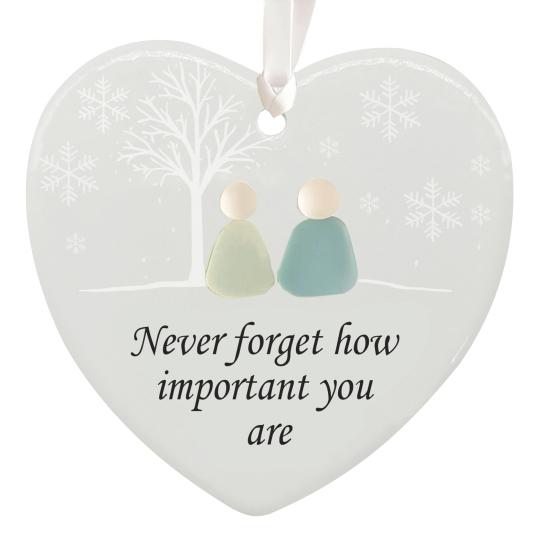 Heart-Shaped Sea Glass Friendship Decor Ceramic Heart Ornament Friendship Keepsake Sea Glass Art Christmas Tree Hanging Ornament for Best Friends